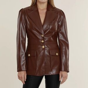 DOLCE CABO NWT FAUX LEATHER BLAZER SIZE M